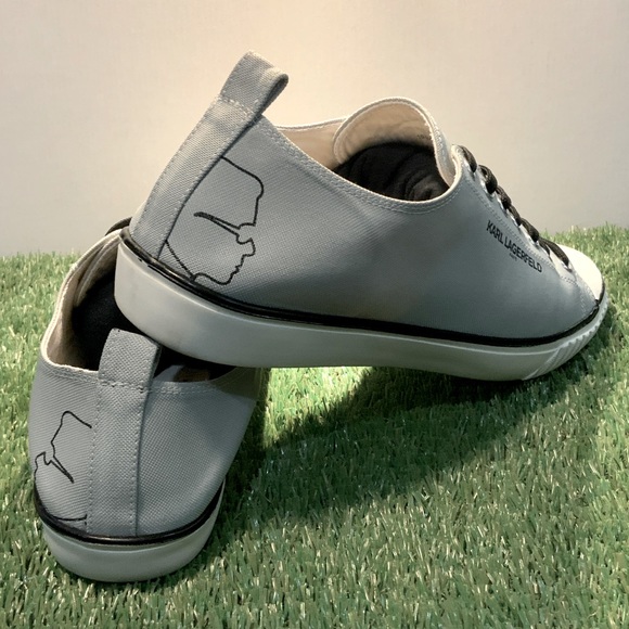 KARL LAGERFELD | Grey Canvas Lace Sneaker | Worn Once | Size 10.5 or 43.5 (Men) - Picture 4 of 5